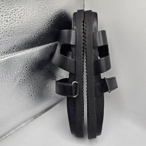 NIB Women's Steve Madden Mayven Black‎ Leather Slides Size 9.5 - Picture 3 of 8